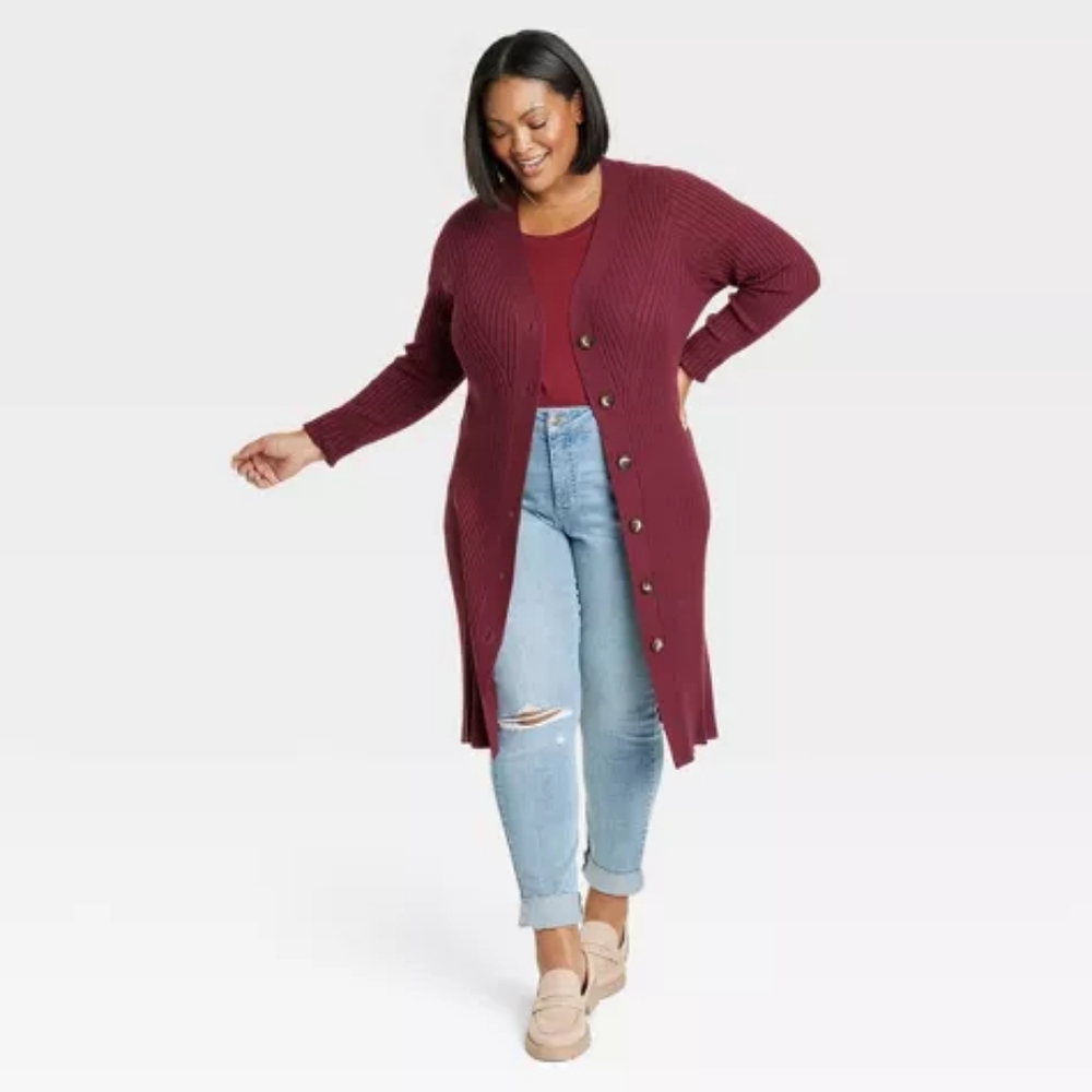 Women's Rib Duster Cardigan - Ava & Viv - Picture 4 of 5